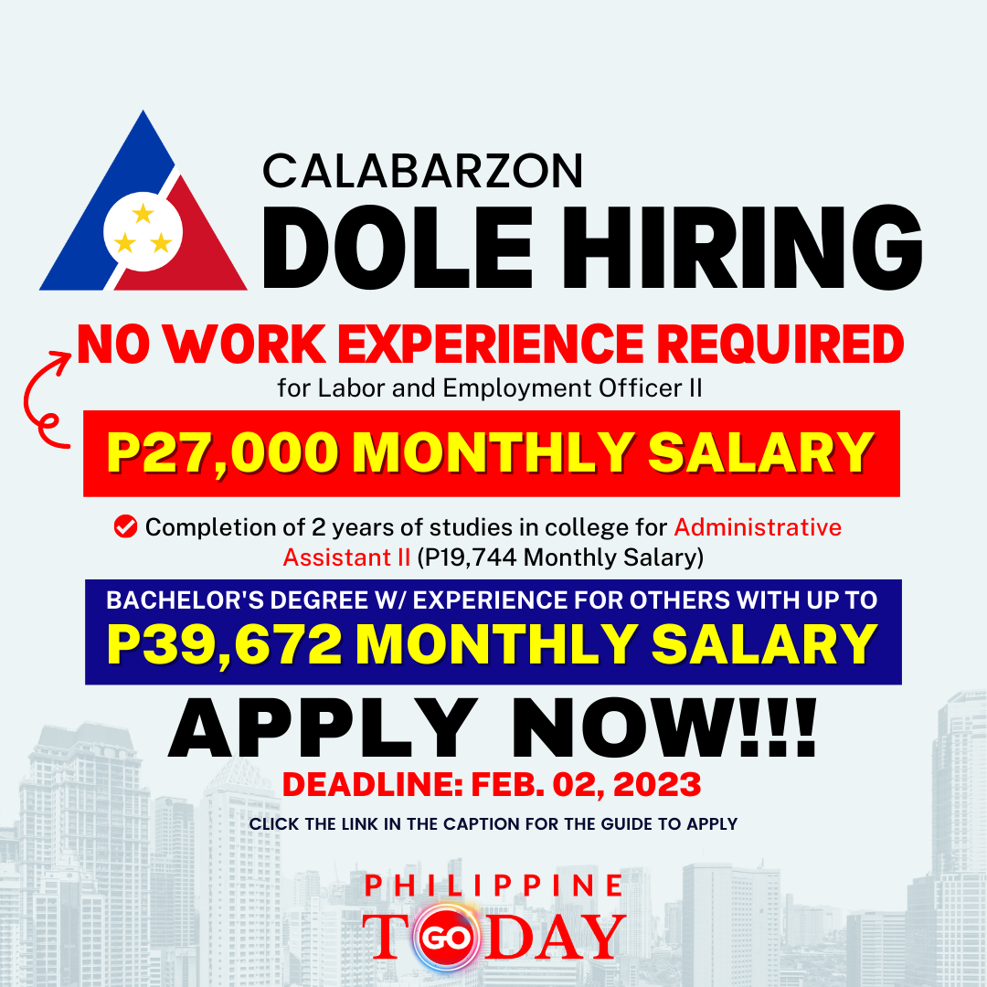 DOLE CALABARZON Has Opportunities Available To Apply Philippine Go DOLE CALABARZON Has Opportunities Available To Apply Philippine Go
