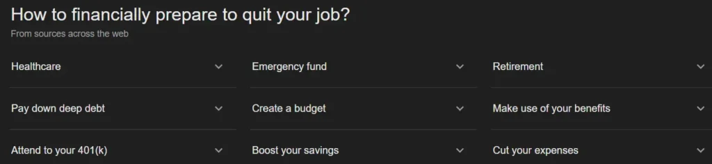how to prepare finances before resigning
