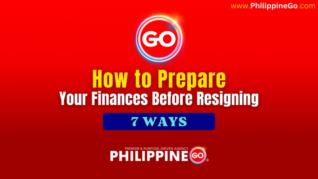 prepare your finances before resigning