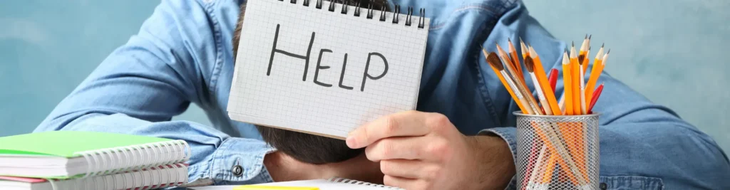 stress person asking for help