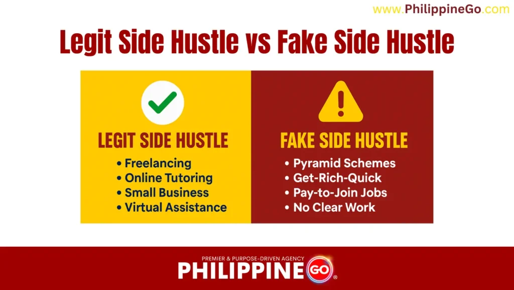 legit side hustle vs fake side hustle