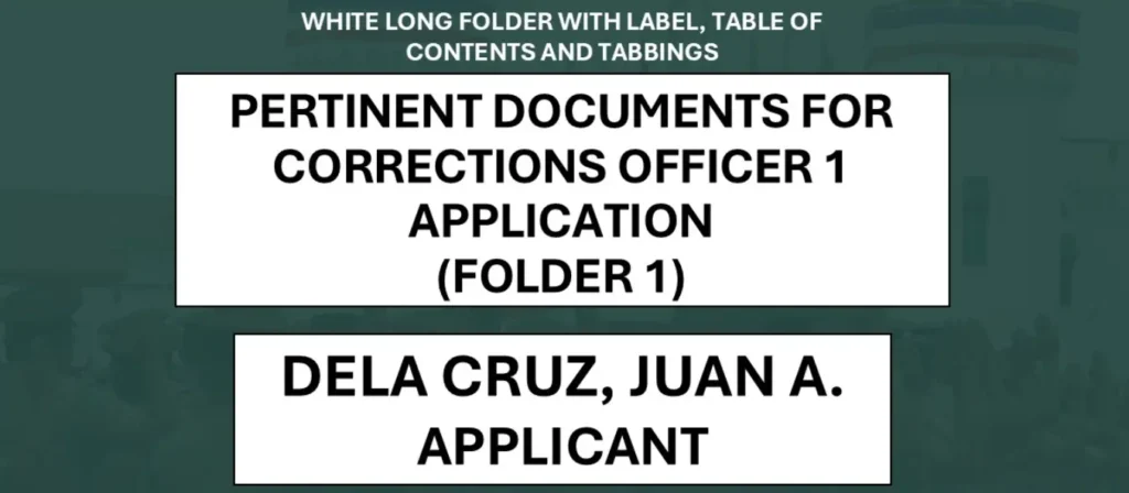 BuCor Recruitment Folder Guidelines