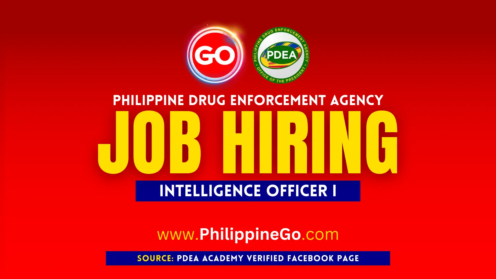PDEA Job Hiring Nationwide 2026 | Intelligence Officer I
